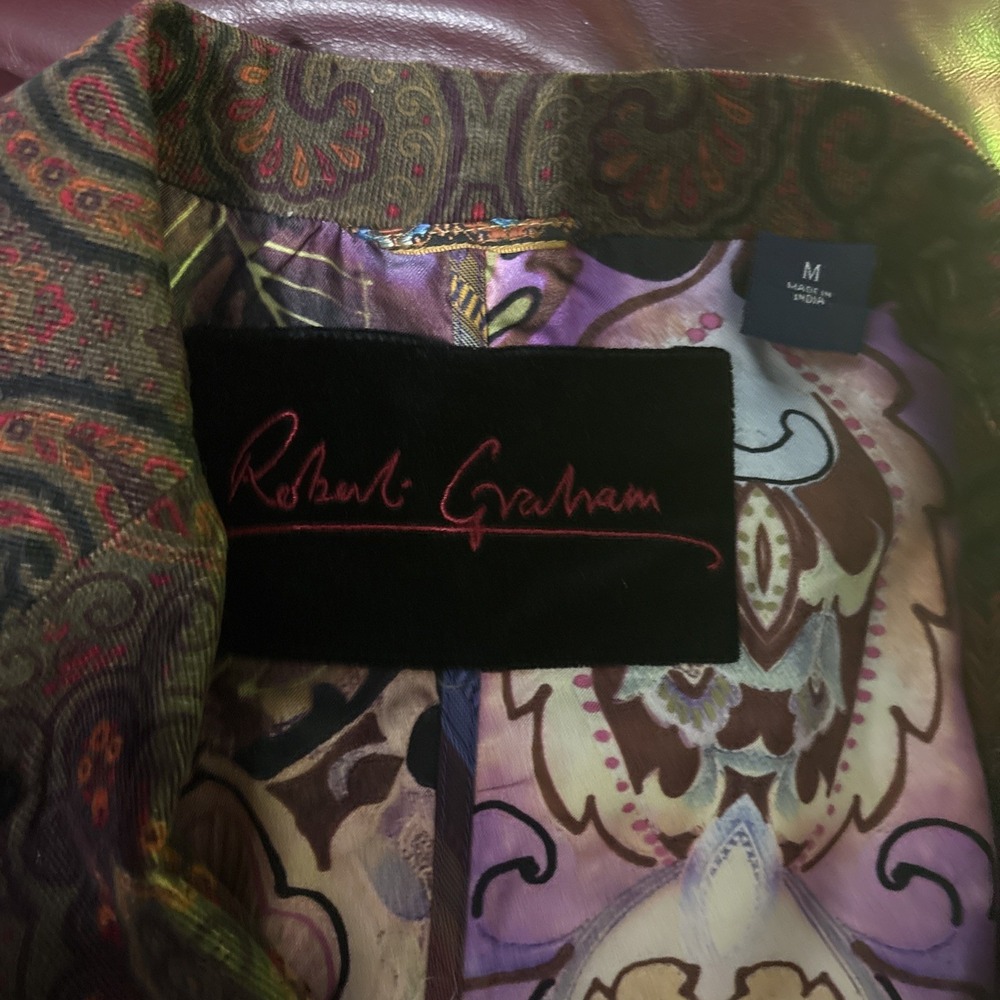 Robert Graham Men's Paisley Corduroy Silk Blazer Sport Coat Jacket Skull‎ Rare - Picture 15 of 16